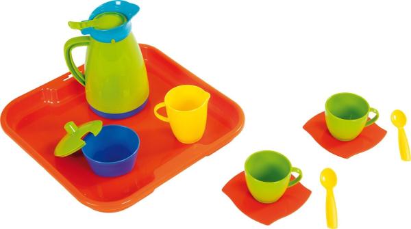 Kaffeeservice für 2 Kinder auf Tablett