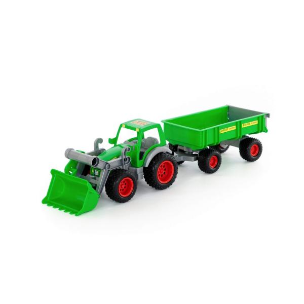 Farmer Technic Traktor + Frontschaufel + 2-Achsanhänger
