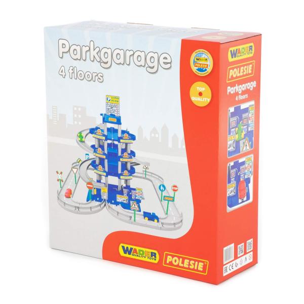 Garage mit 4-Ebenen mit Straße und Autos (Box)