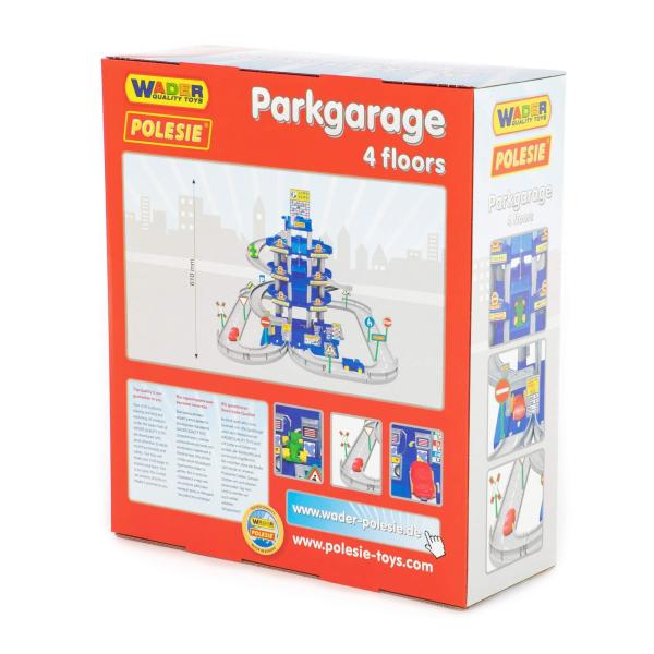 Garage mit 4-Ebenen mit Straße und Autos (Box)