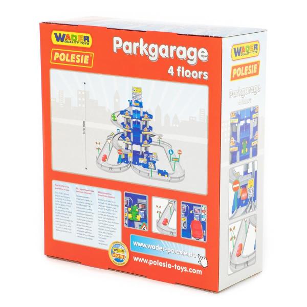 Garage mit 4-Ebenen mit Straße und Autos (Box)