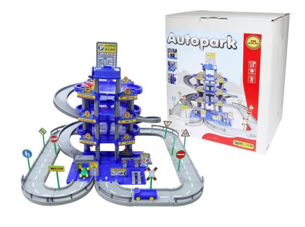 Garage mit 4-Ebenen mit Straße und Autos (Box)