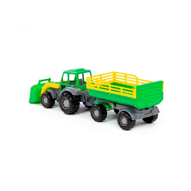 Little Farmer Traktor mit Schaufel und 2-Achsanhänger