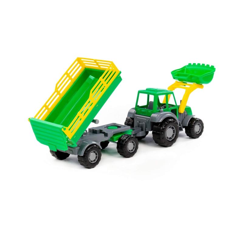 Little Farmer Traktor mit Schaufel und 2-Achsanhänger