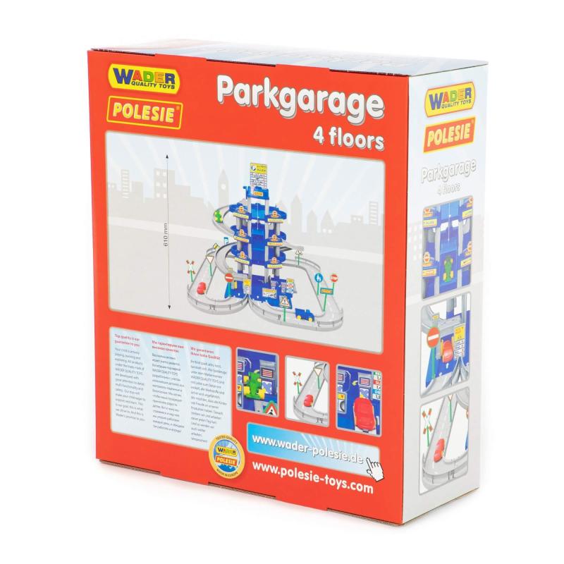 Garage mit 4-Ebenen mit Straße und Autos (Box)