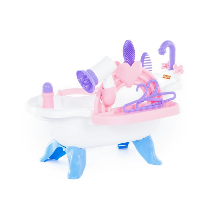 Puppenbadewanne mit Zubehör, 8-tlg.
