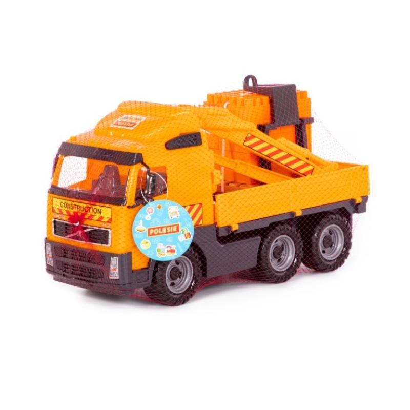 PowerTruck Kranwagen mit Baustein-Mix 30-tlg. auf Palette