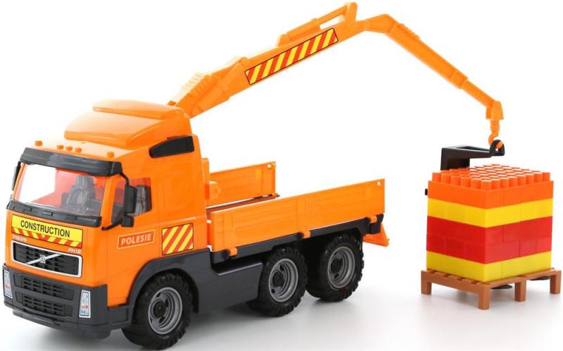 PowerTruck Kranwagen mit Baustein-Mix 30-tlg. auf Palette