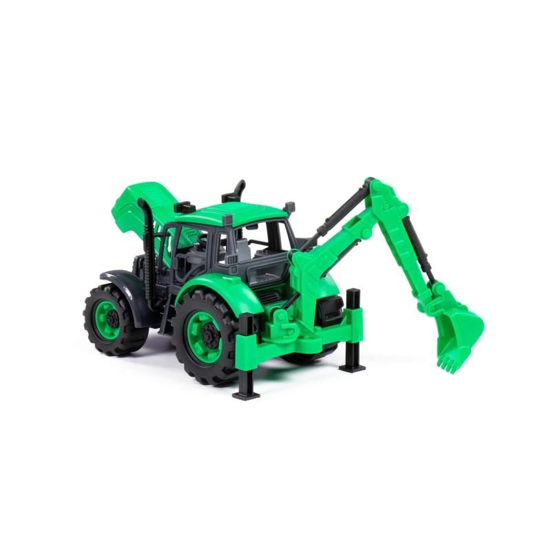 Traktor PROGRESS Bagger grün, Dipsplay