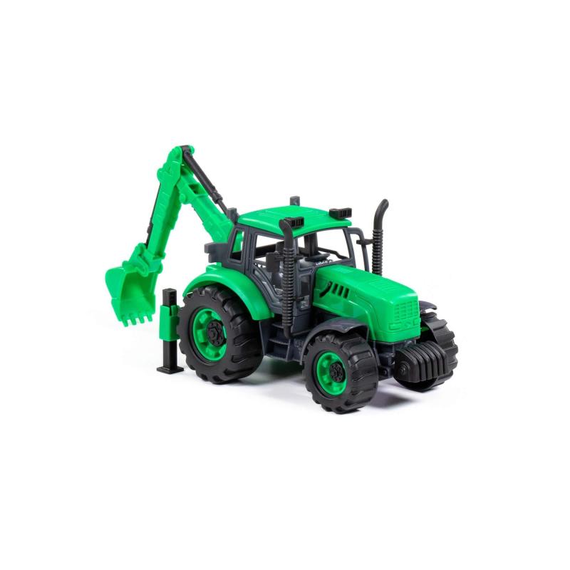 Traktor PROGRESS Bagger grün, Dipsplay