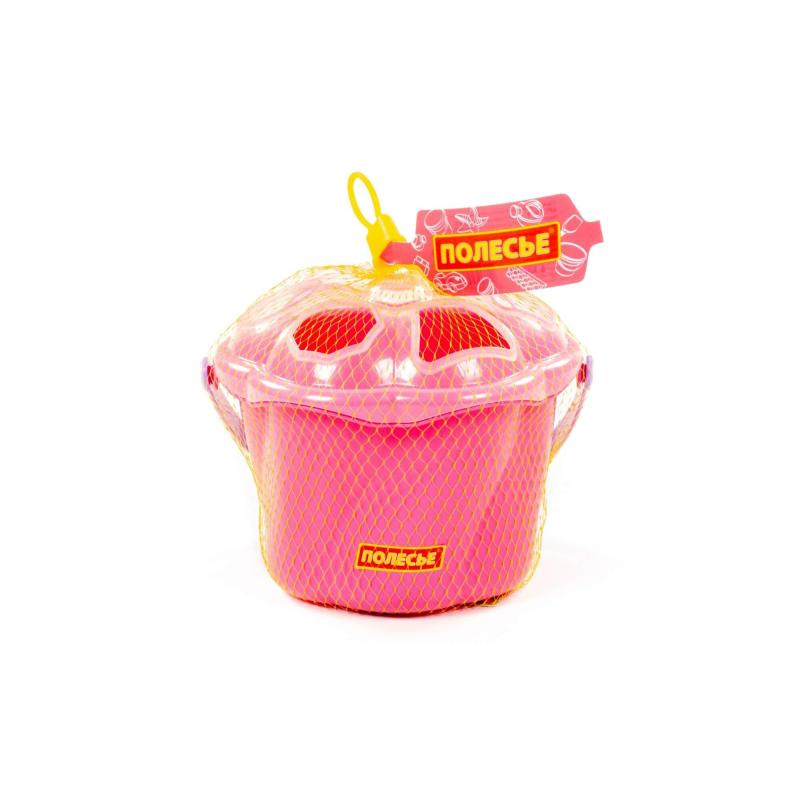 Eimer mit Steckbausteine, 6-tlg., pink