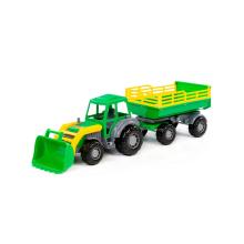 Little Farmer Traktor mit Schaufel und 2-Achsanhänger