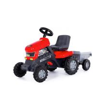 Trett-Traktor Turbo mit Anhänger, rot