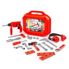 POLESIE Werkzeugkoffer-Set 129-tlg Werkzeugset Handwerker Kinderspielzeug 47168 